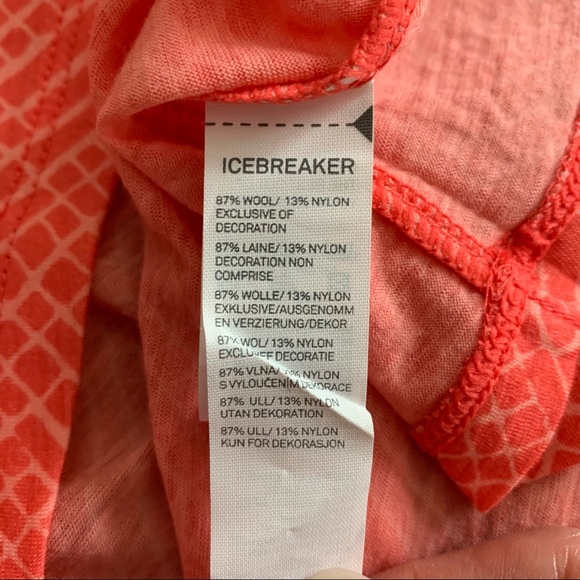 ICEBREAKER V-Neck T-shirt Dress Coral Medium - Picture 8 of 9